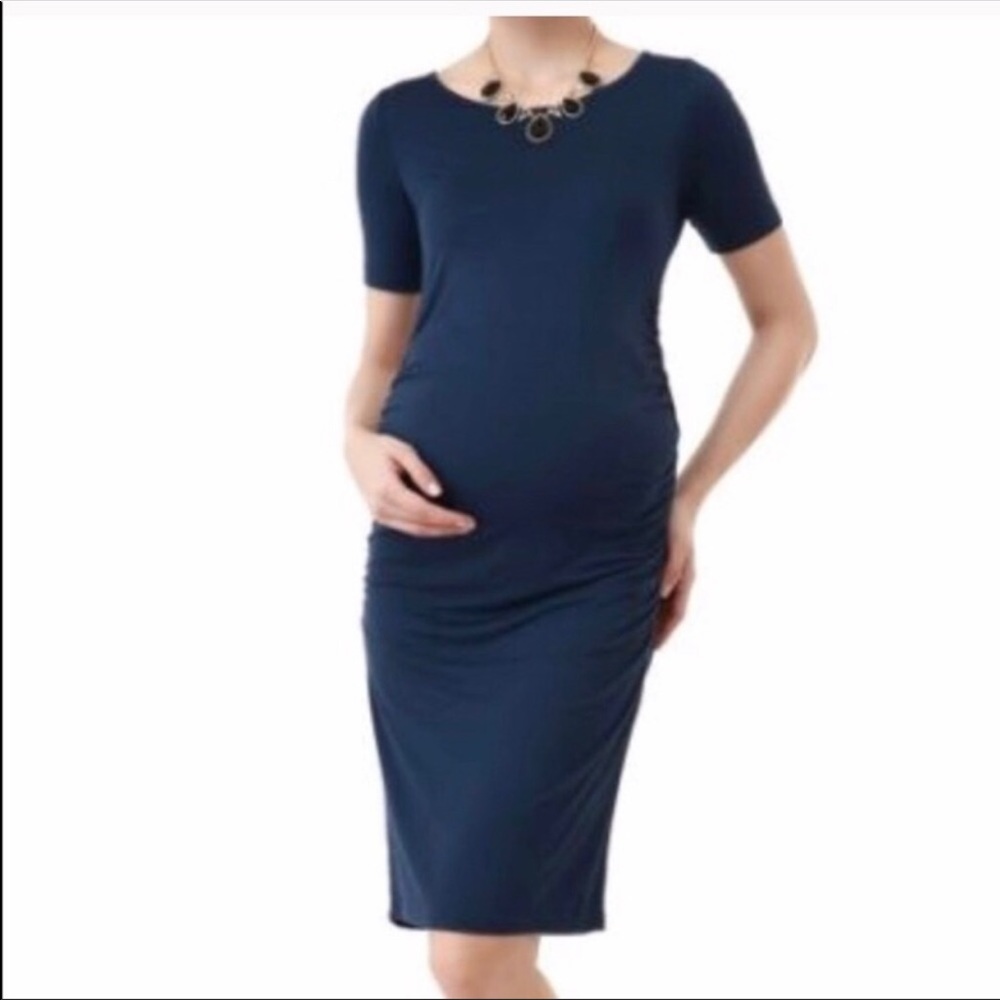 Navy blue maternity dress